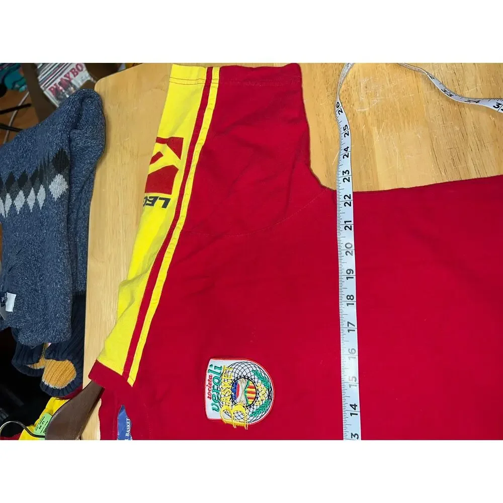 Vintage Veroli Basket Shirt Legea Italian Basketball Team Red Yellow Sports Tee